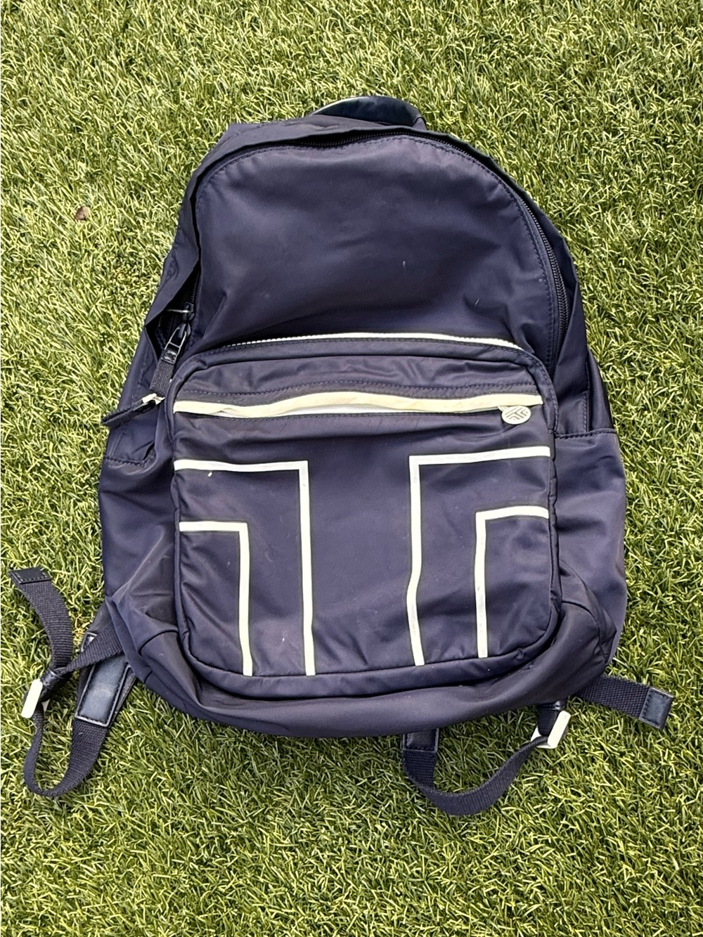 Tory Sport Navy Nylon Backpack Travel Gym Tennis Golf Athleisure Bag